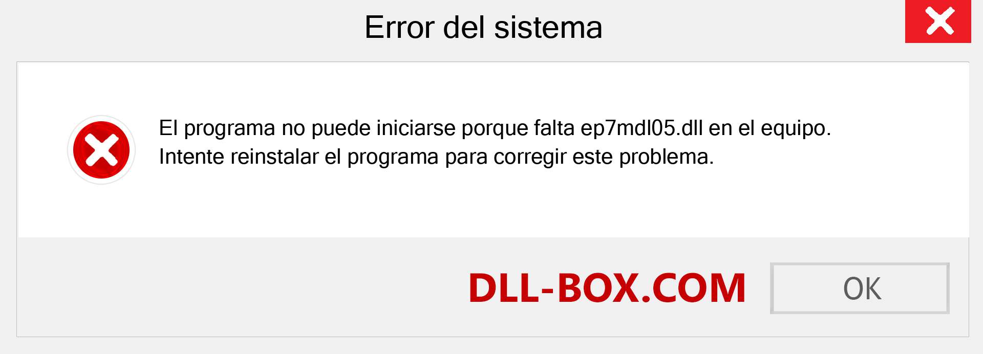 ¿Falta el archivo ep7mdl05.dll ?. Descargar para Windows 7, 8, 10 - Corregir ep7mdl05 dll Missing Error en Windows, fotos, imágenes